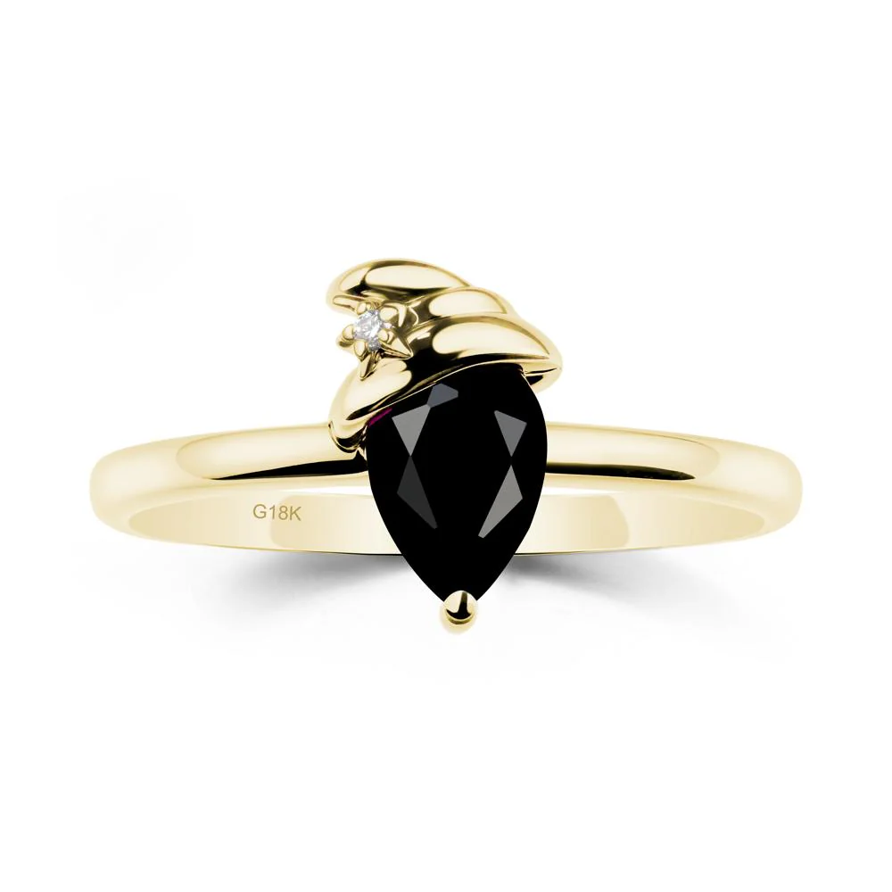 Pear Black Spinel Hat Ring - Image 7