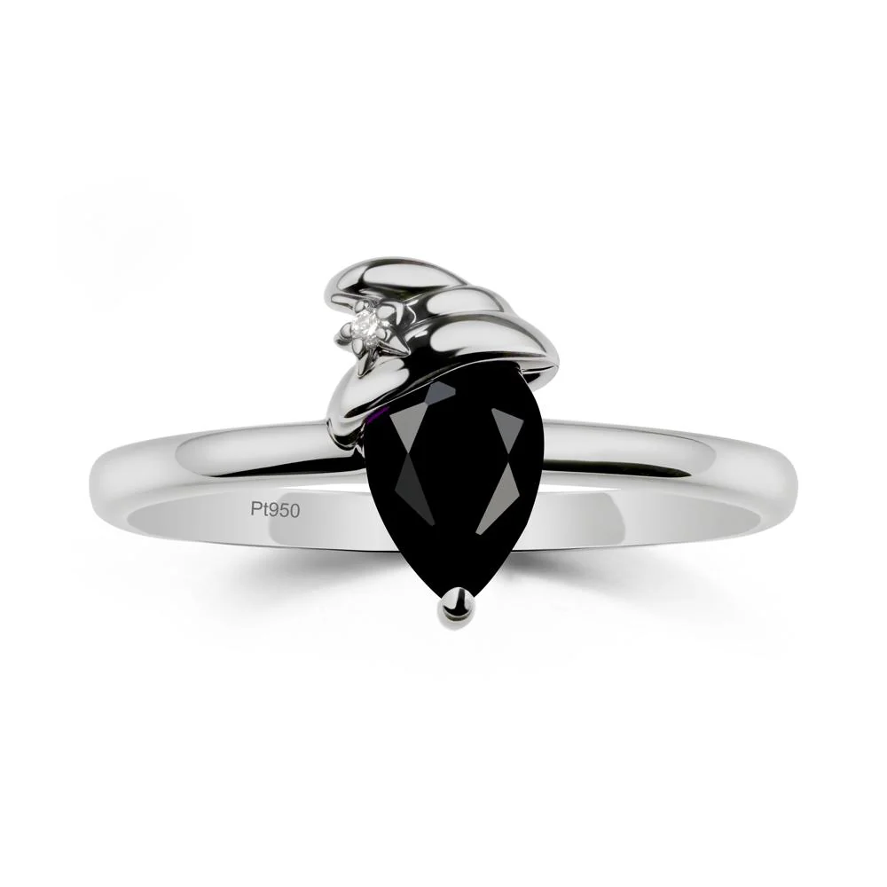 Pear Black Spinel Hat Ring - Image 9
