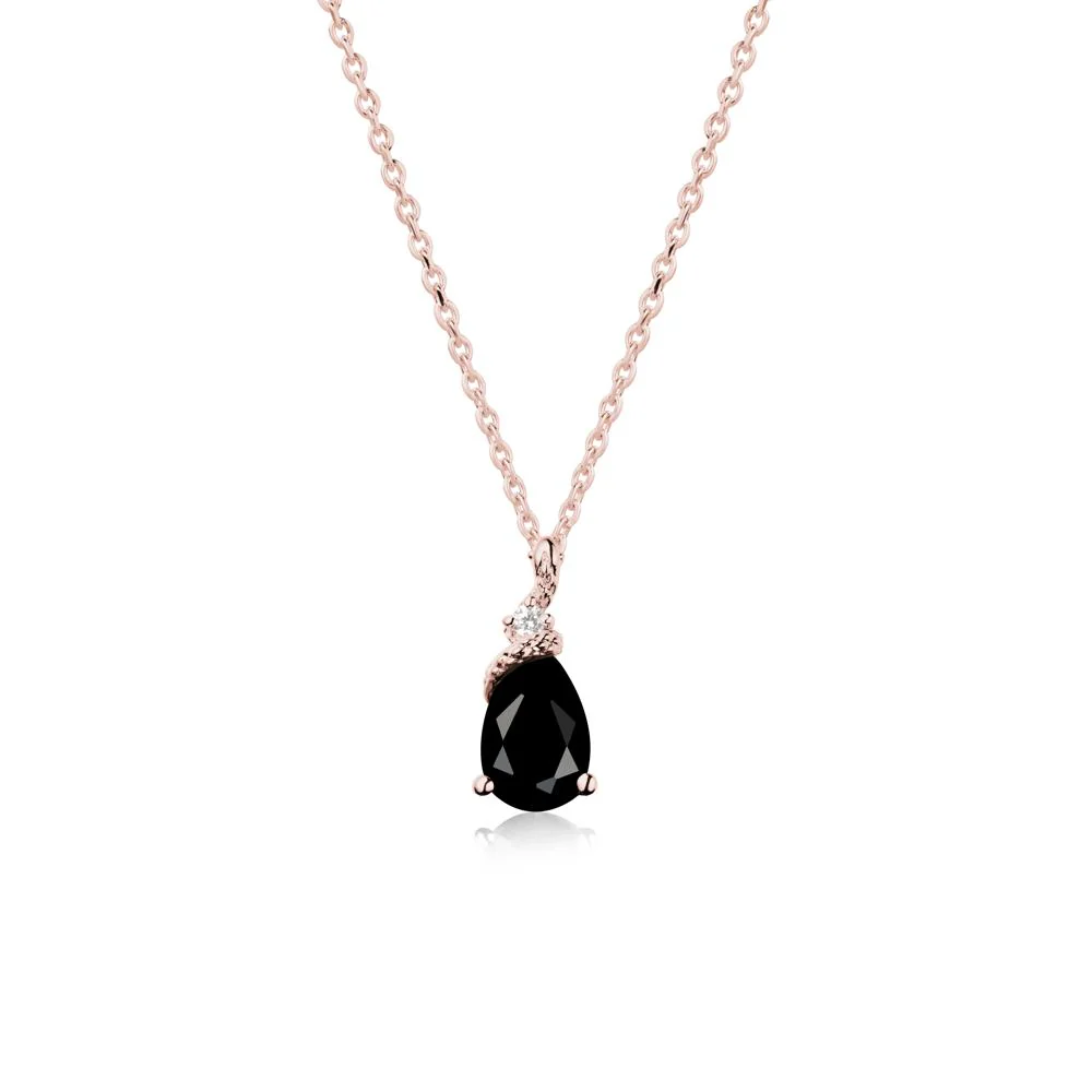 Pear Black Spinel Serpent Necklace - Image 5