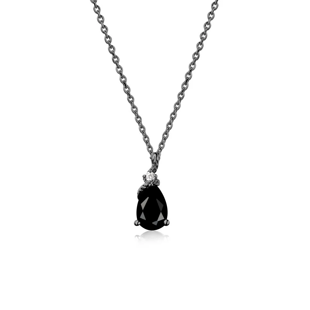 Pear Black Spinel Serpent Necklace - Image 8