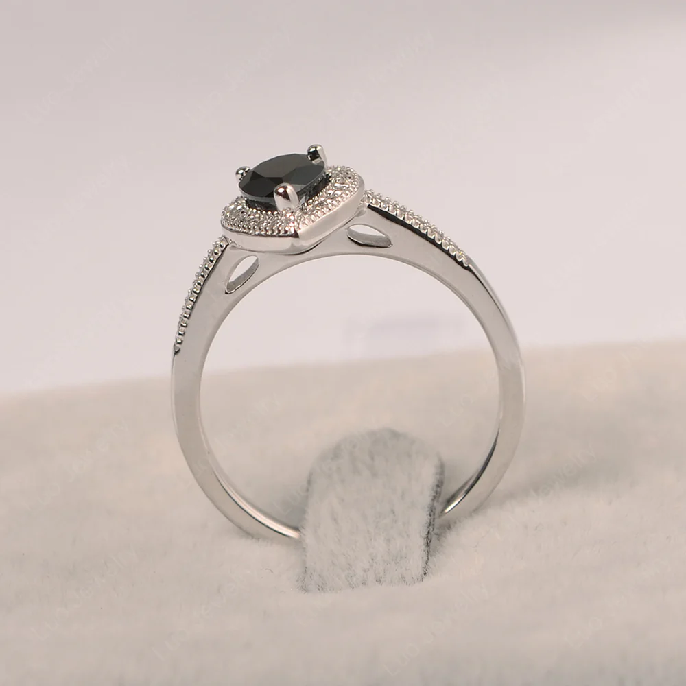 Milgrain Black Spinel Ring - Image 2