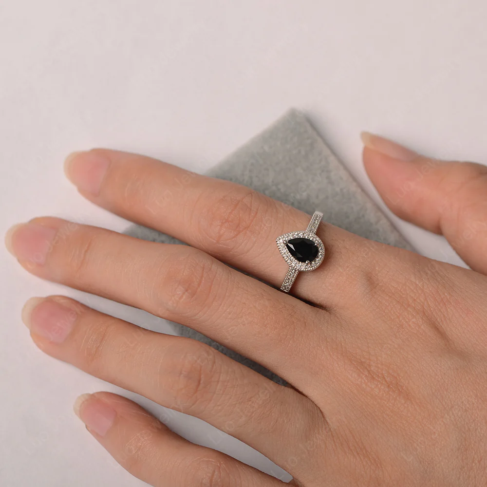 Milgrain Black Spinel Ring - Image 3