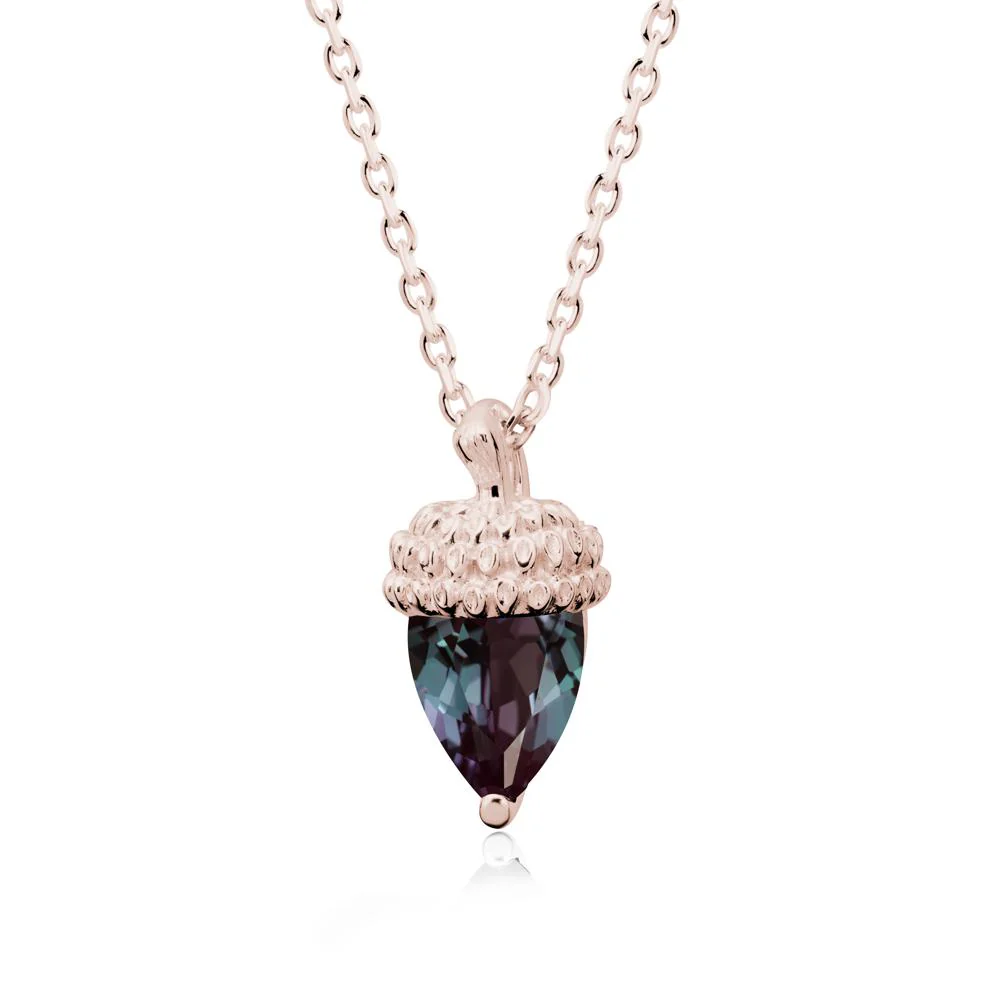 Pear Cut Alexandrite Acorn Pendant - Image 2