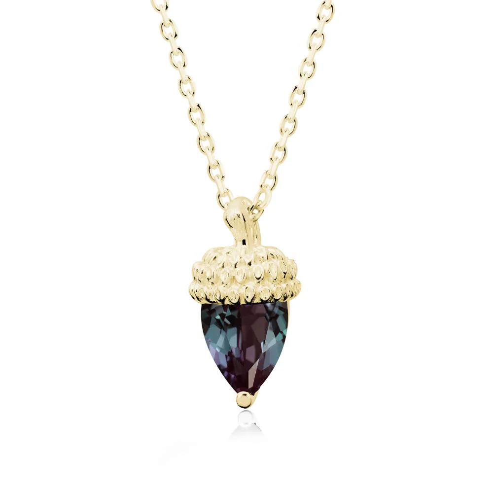 Pear Cut Alexandrite Acorn Pendant - Image 7
