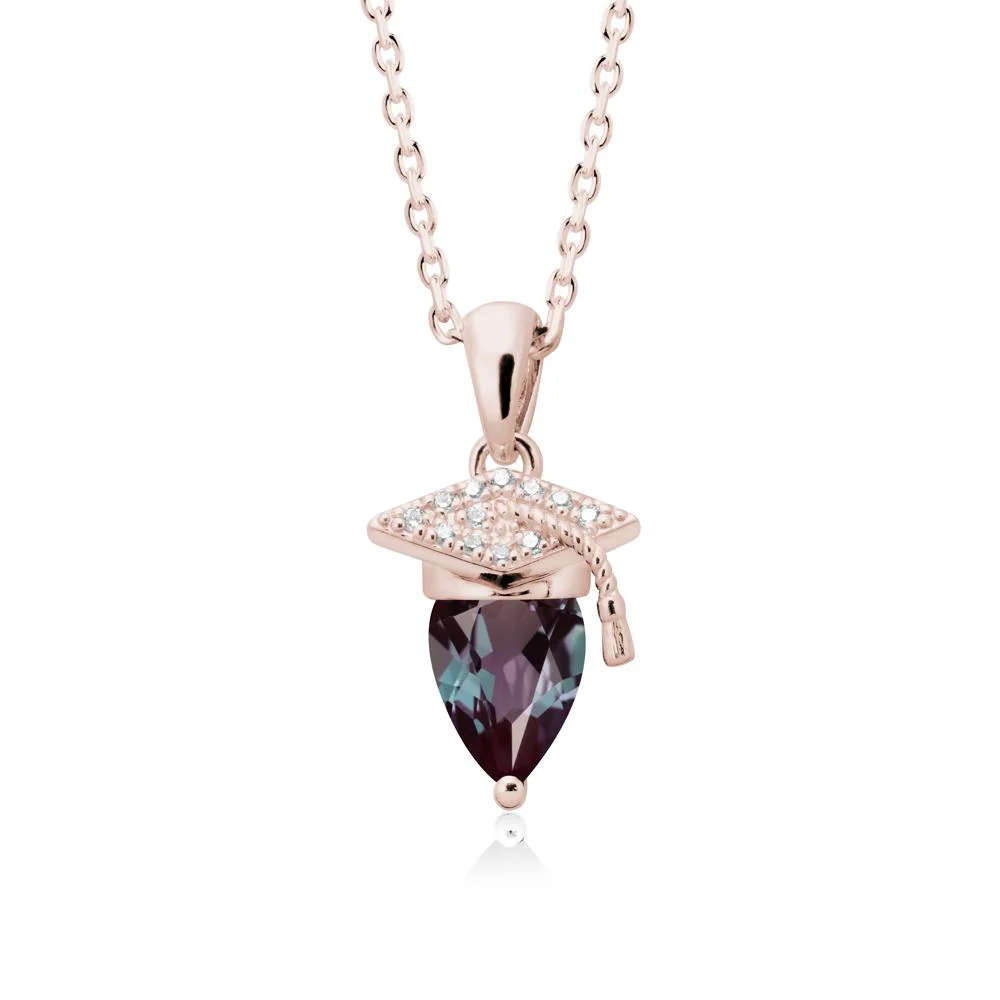 Pear Cut Alexandrite Graduation Necklace