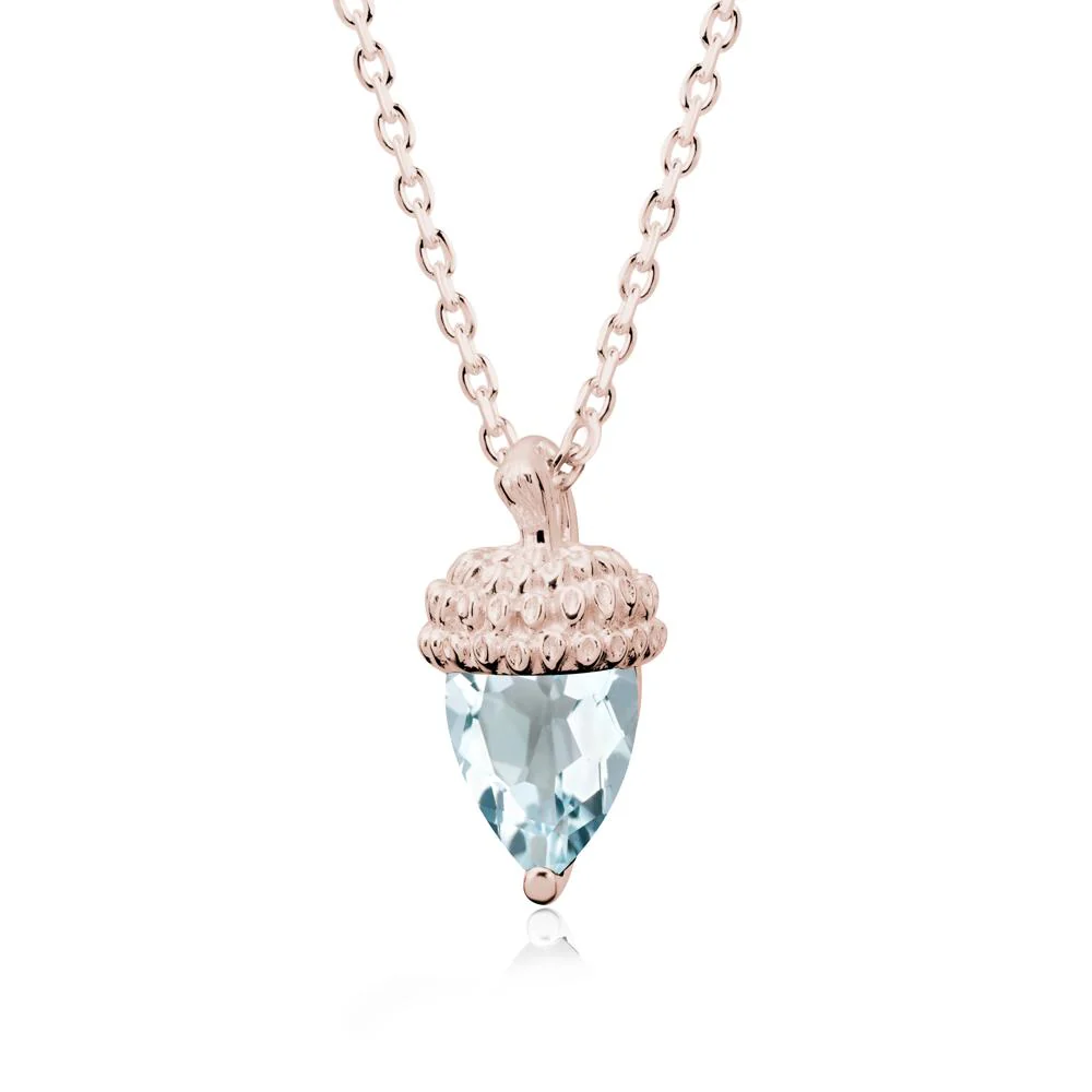 Pear Cut Aquamarine Acorn Pendant - Image 2
