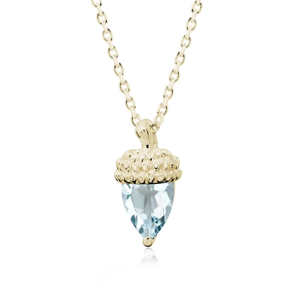 Pear Cut Aquamarine Acorn Pendant - Image 4
