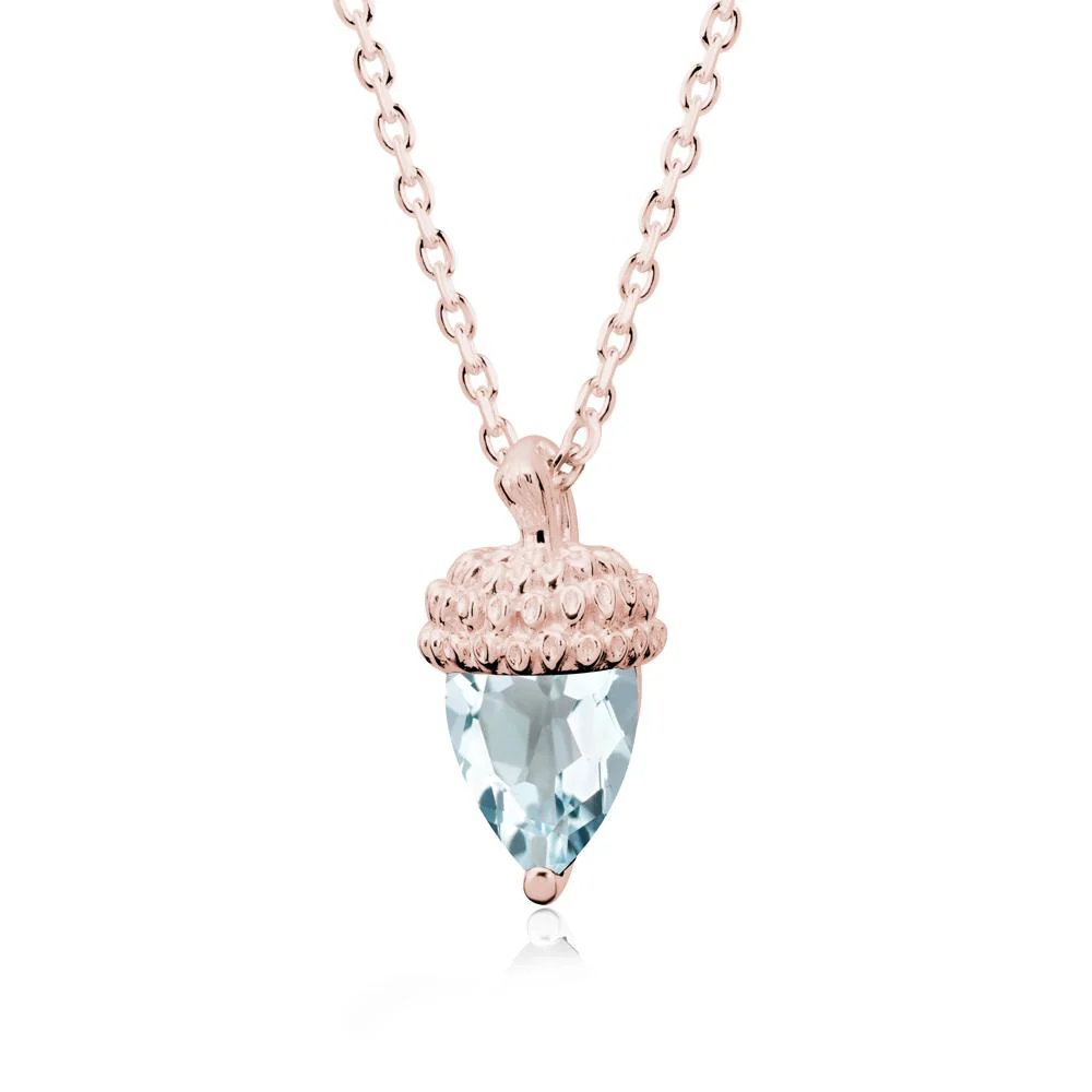 Pear Cut Aquamarine Acorn Pendant - Image 5