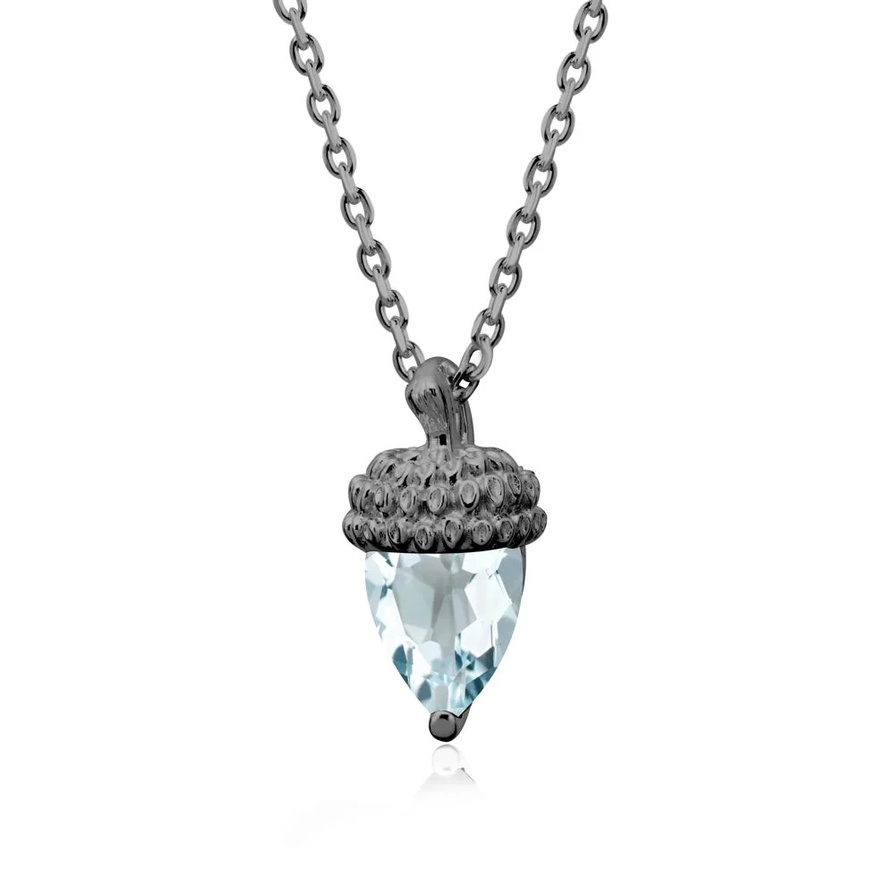 Pear Cut Aquamarine Acorn Pendant - Image 8
