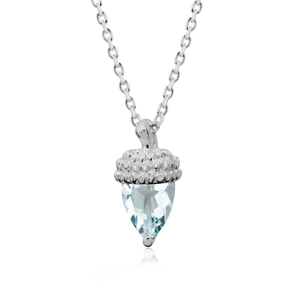 Pear Cut Aquamarine Acorn Pendant - Image 9