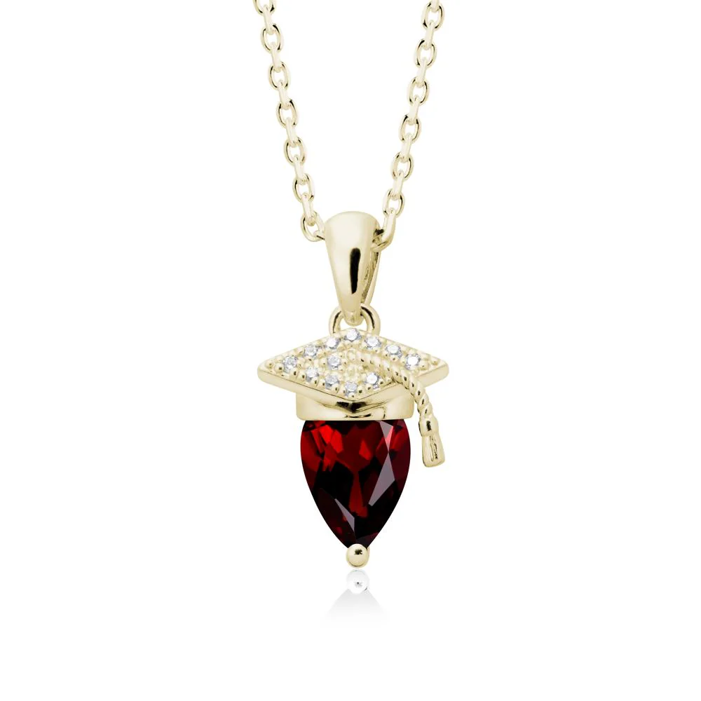 Pear Cut Garnet Graduation Necklace - Image 3