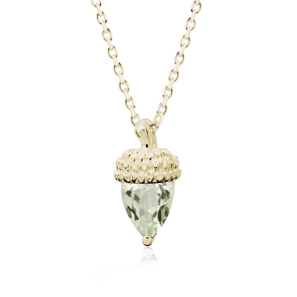Pear Cut Green Amethyst Acorn Pendant
