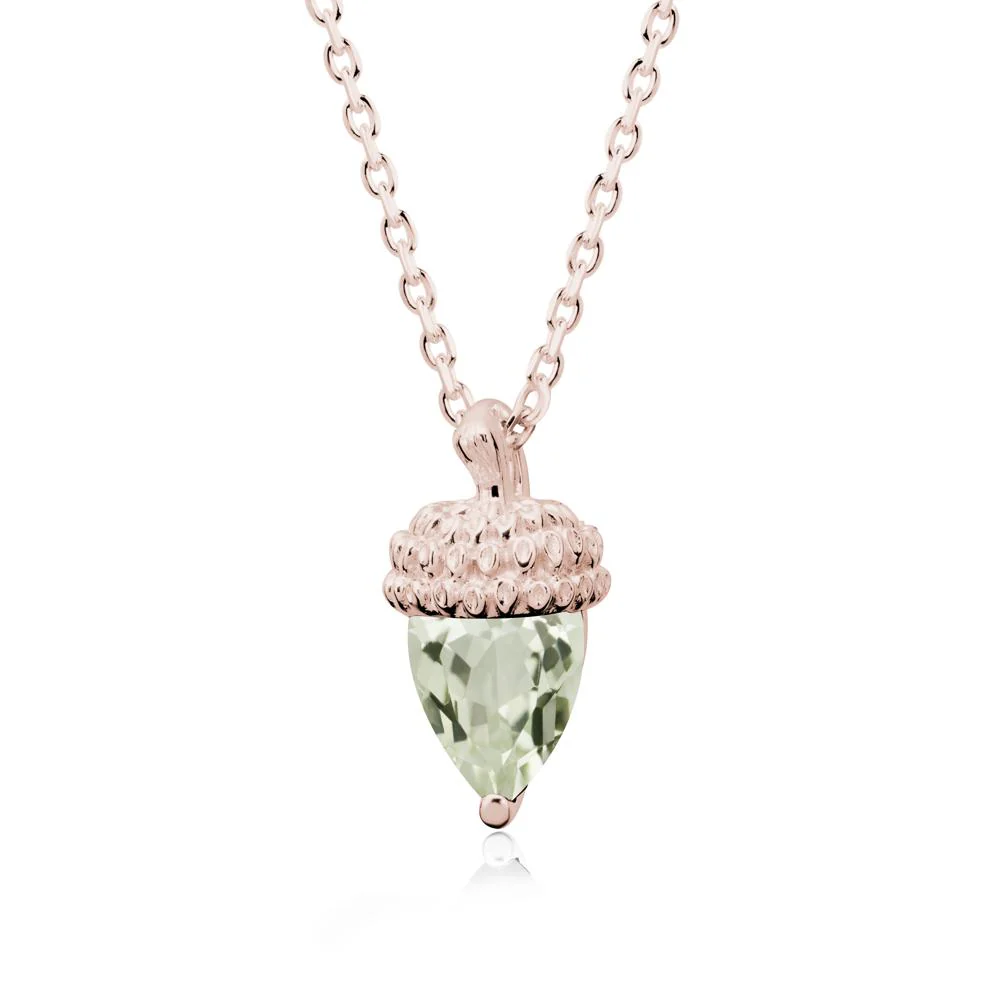 Pear Cut Green Amethyst Acorn Pendant - Image 2