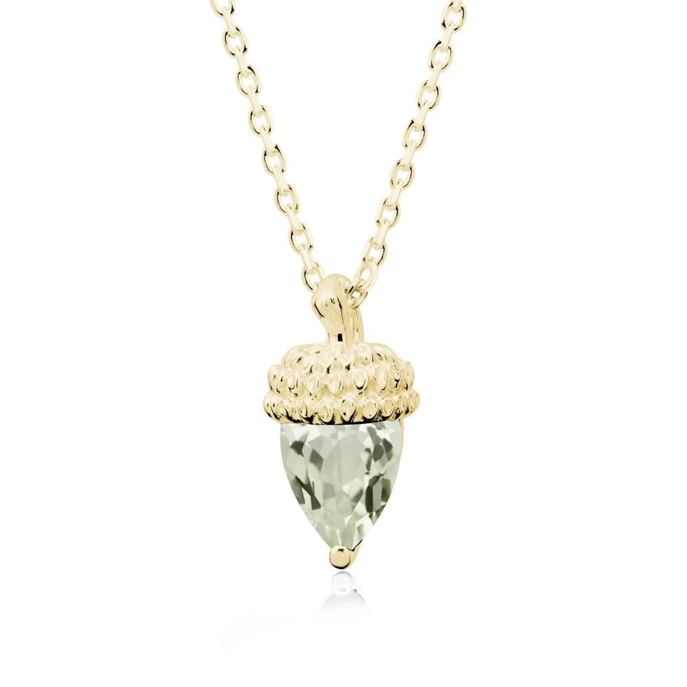 Pear Cut Green Amethyst Acorn Pendant - Image 6