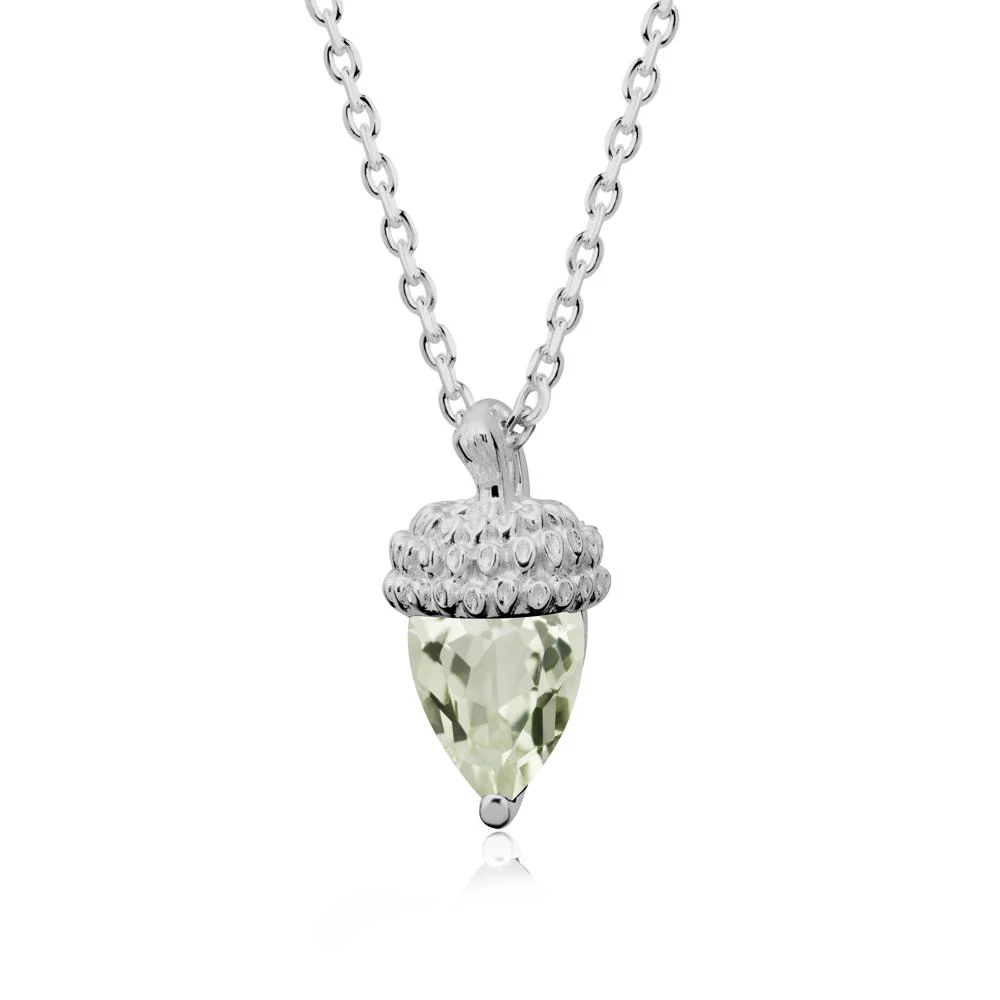 Pear Cut Green Amethyst Acorn Pendant - Image 8