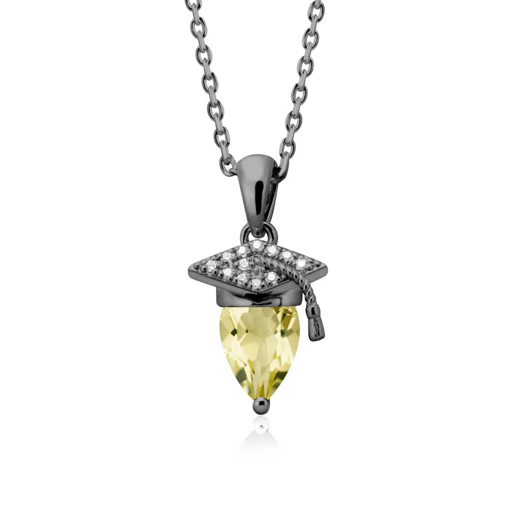 Pear Cut Lemon Quartz Graduation Necklace - Image 7