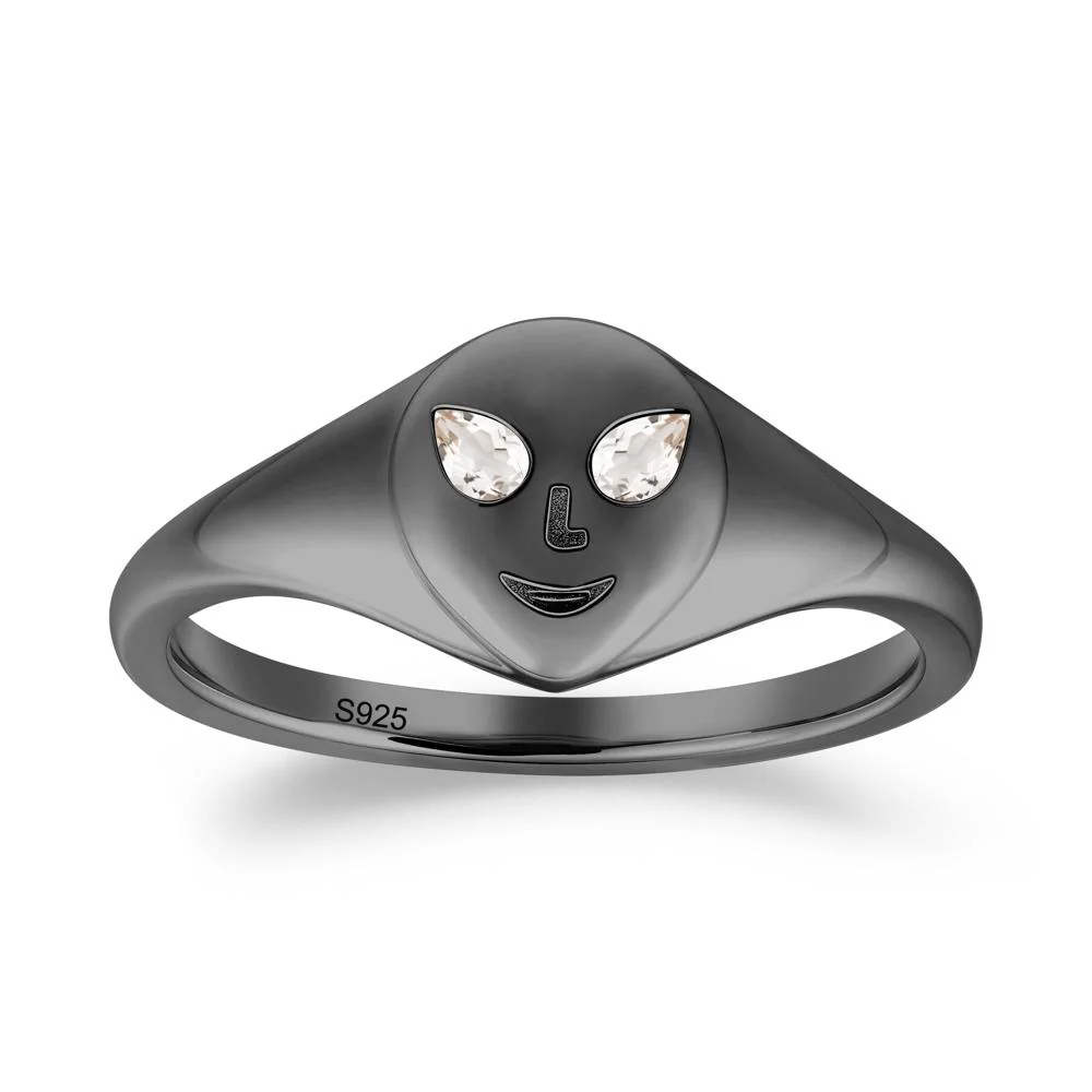 Pear Cut Morganite Ring with Smile Emoji - Image 9