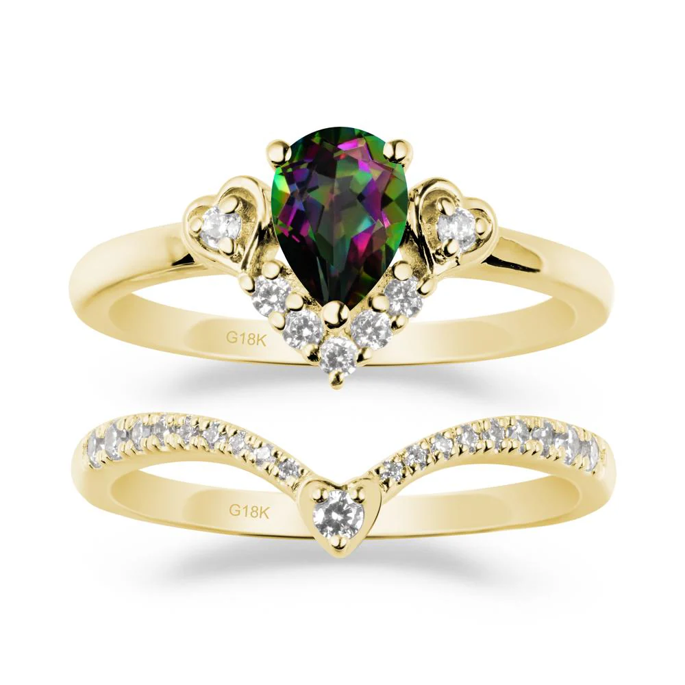 Pear-Cut Mystic Topaz Heart Bridal Set - Image 6