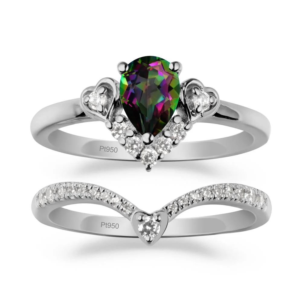 Pear-Cut Mystic Topaz Heart Bridal Set - Image 8