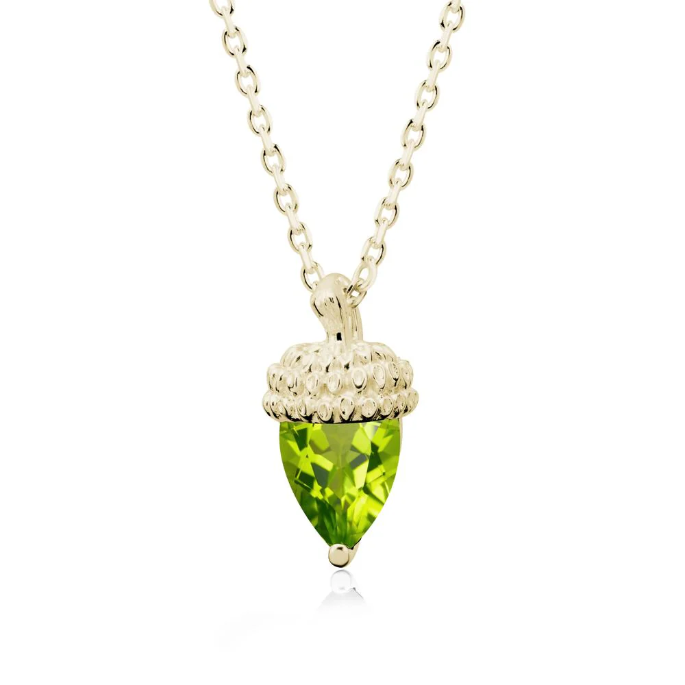 Pear Cut Peridot Acorn Pendant