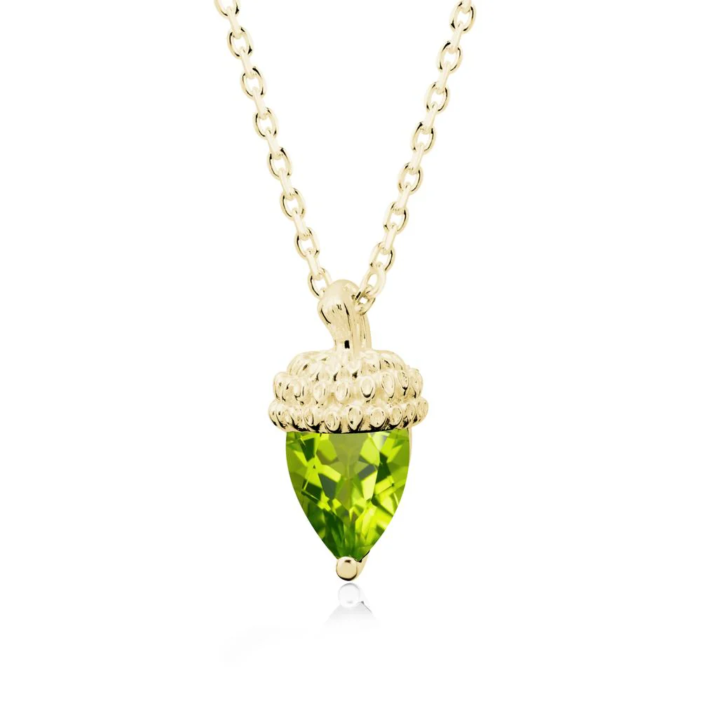 Pear Cut Peridot Acorn Pendant - Image 6