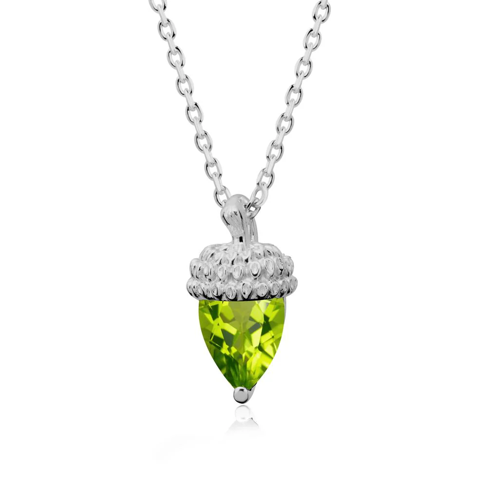 Pear Cut Peridot Acorn Pendant - Image 8