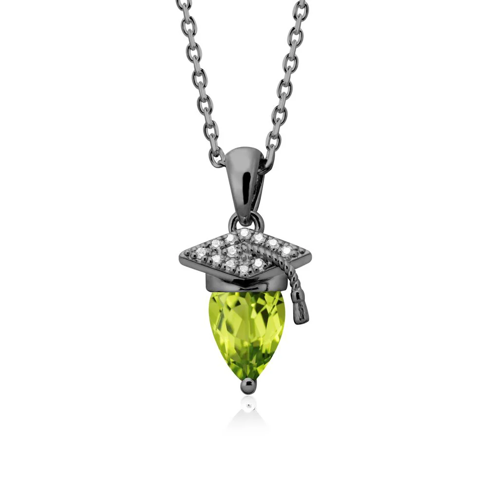 Pear Cut Peridot Graduation Necklace - Image 8