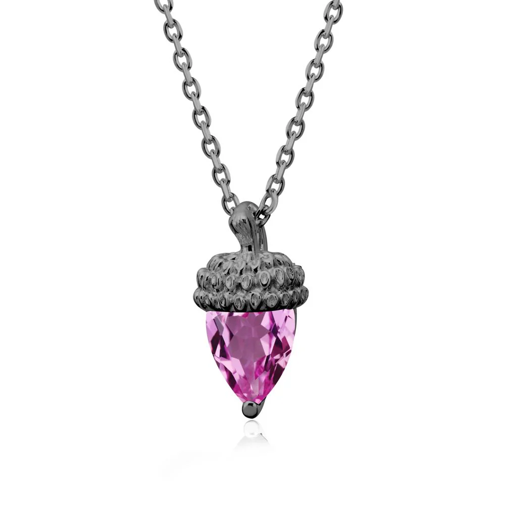 Pear Cut Pink Sapphire Acorn Pendant - Image 7