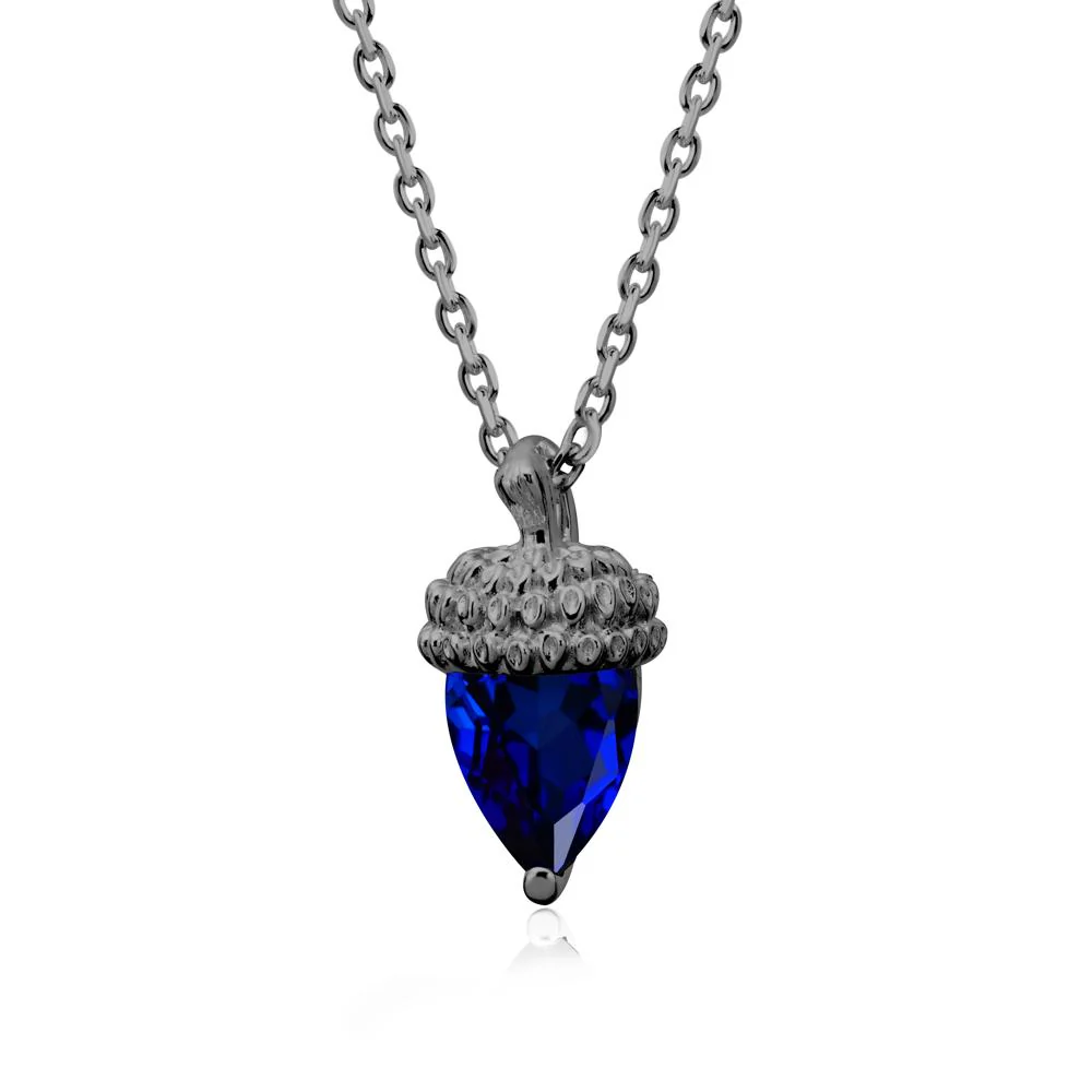 Pear Cut Sapphire Acorn Pendant