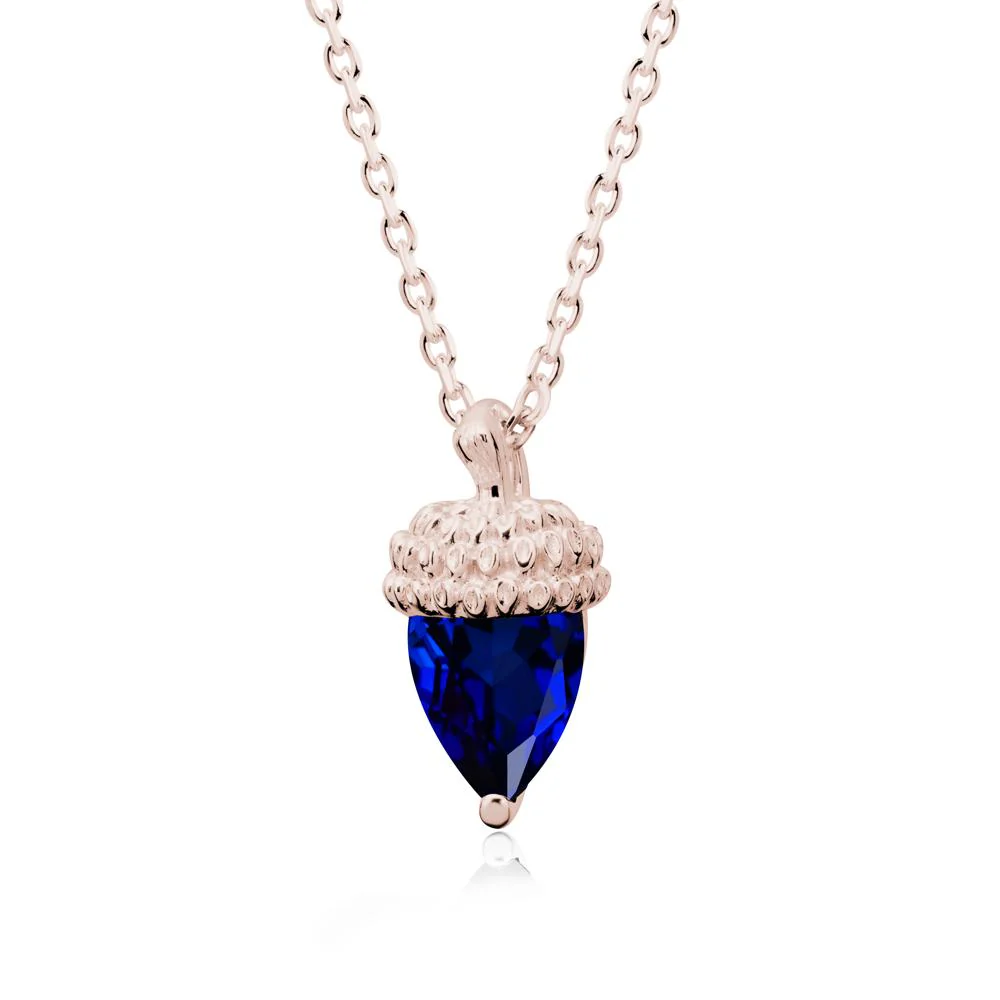 Pear Cut Sapphire Acorn Pendant - Image 2