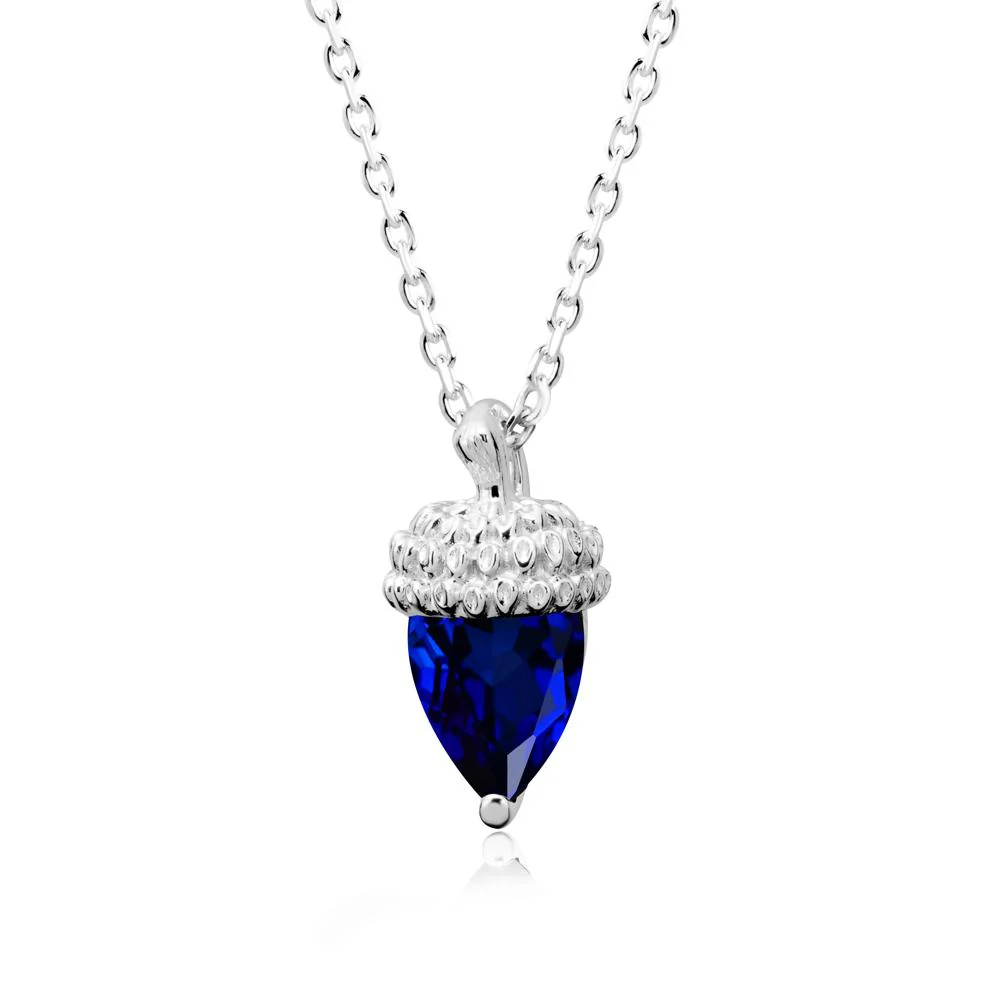 Pear Cut Sapphire Acorn Pendant - Image 3