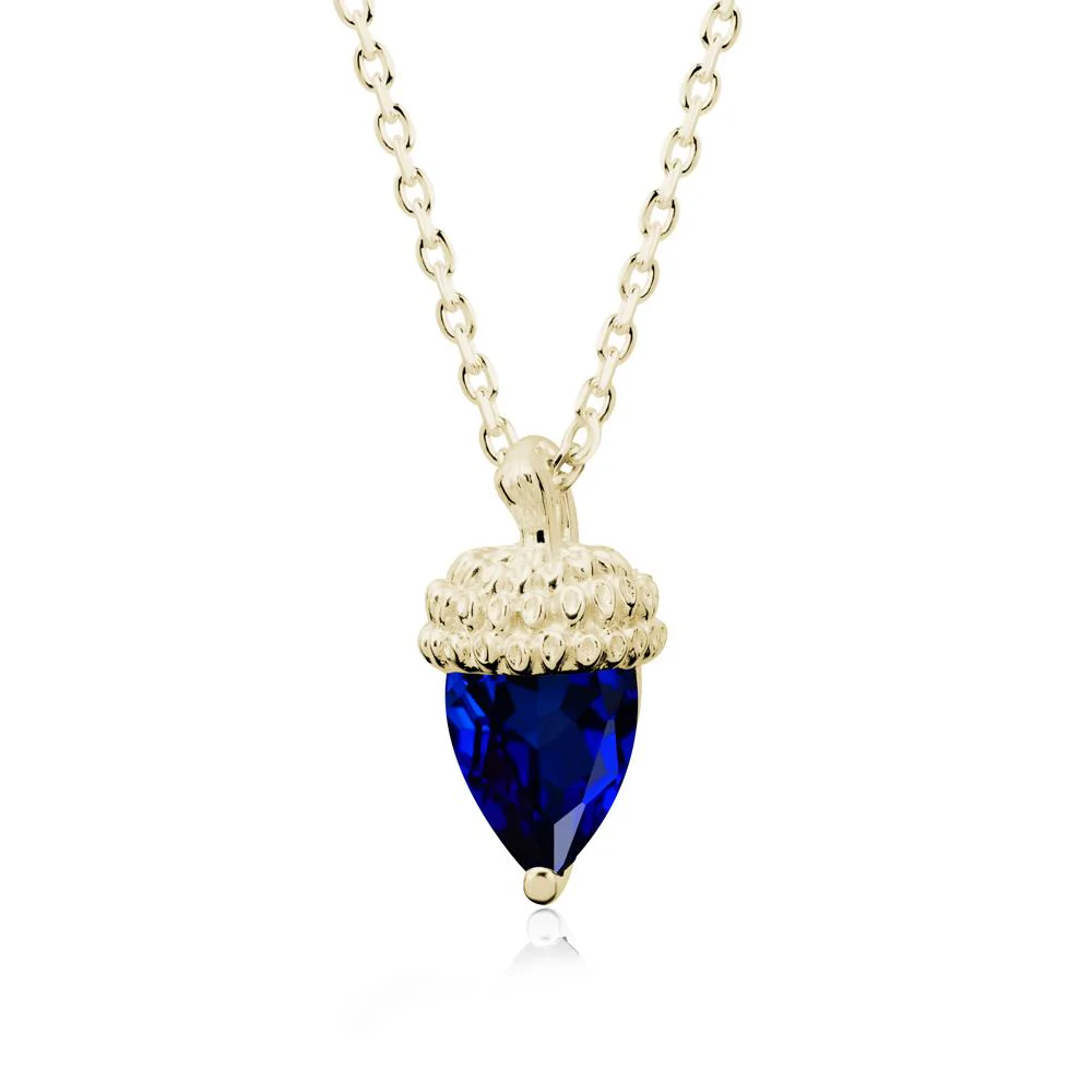 Pear Cut Sapphire Acorn Pendant - Image 4