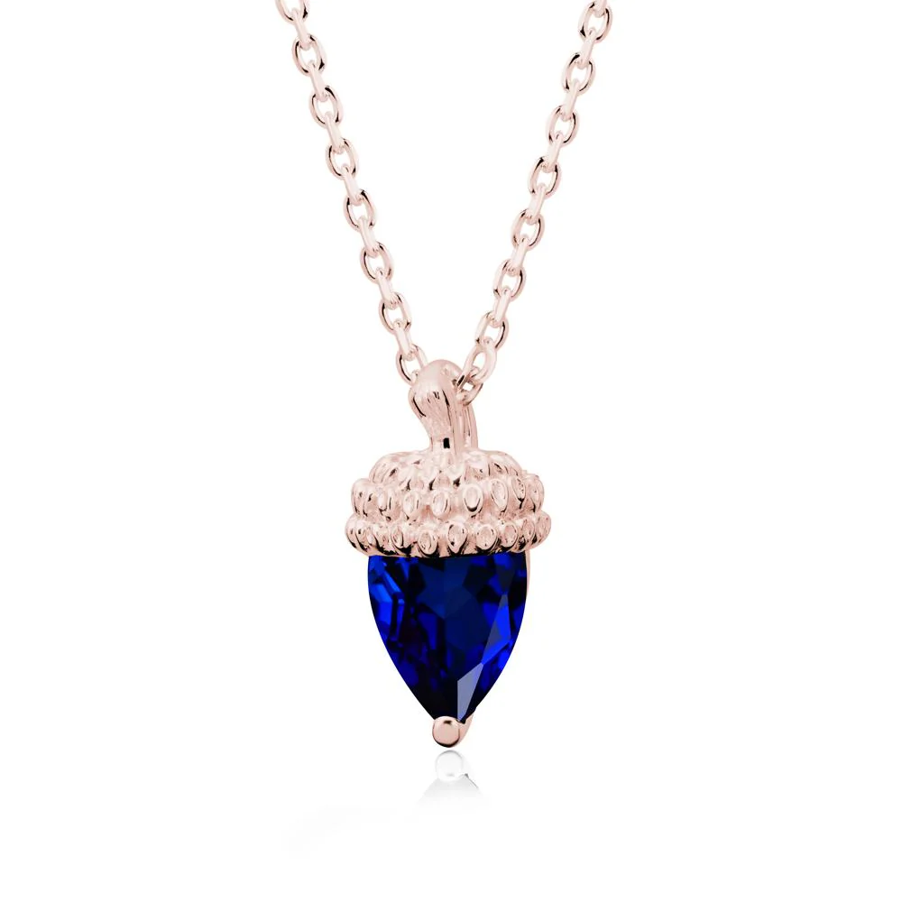 Pear Cut Sapphire Acorn Pendant - Image 5