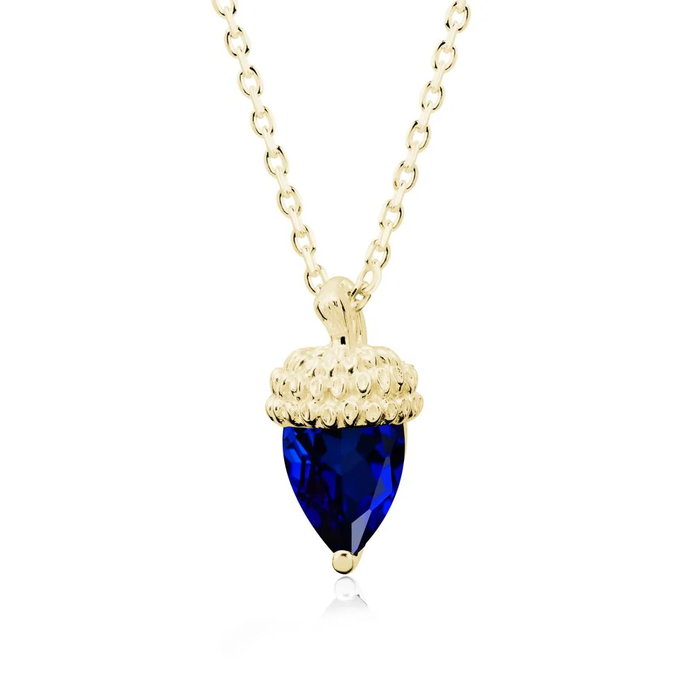 Pear Cut Sapphire Acorn Pendant - Image 7