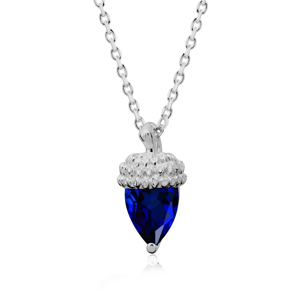 Pear Cut Sapphire Acorn Pendant - Image 8