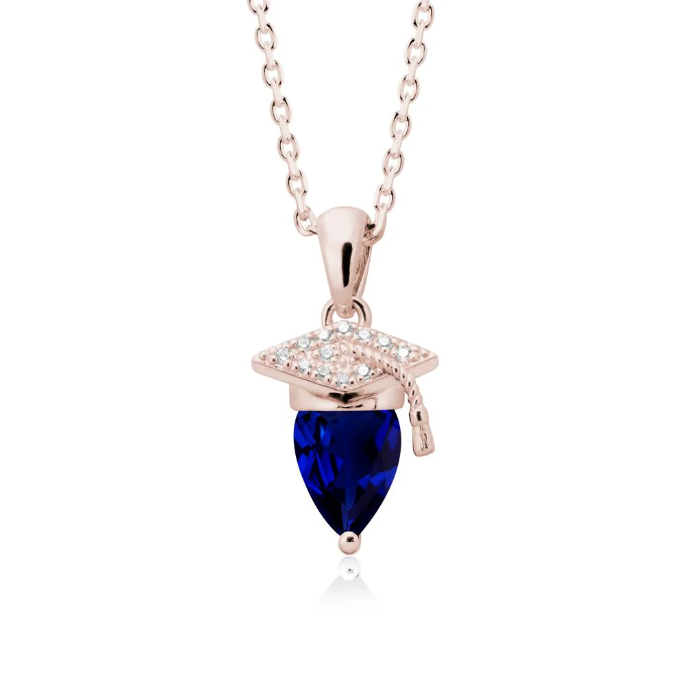 Pear Cut Sapphire Graduation Necklace - Image 2