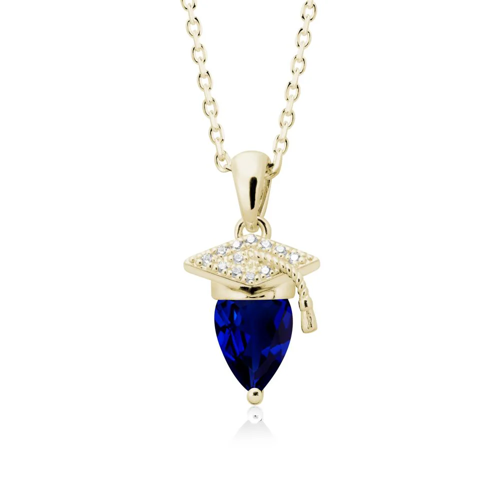 Pear Cut Sapphire Graduation Necklace - Image 4