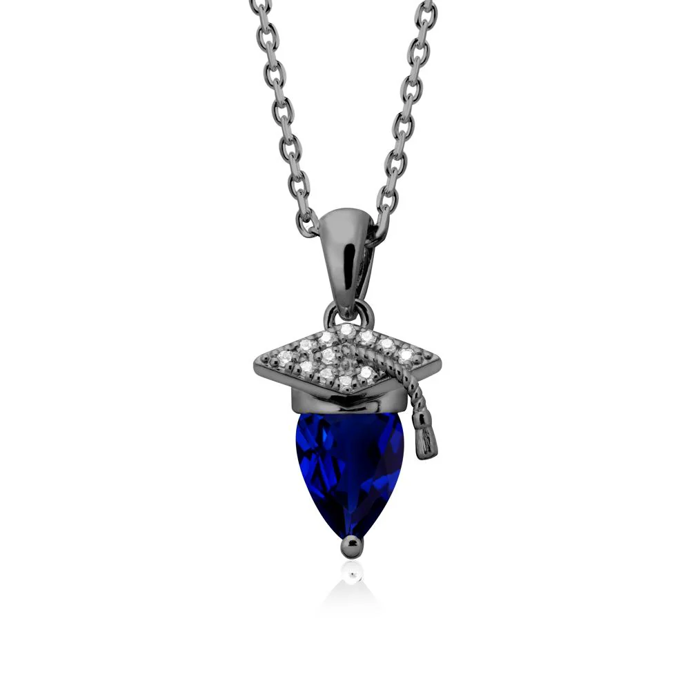 Pear Cut Sapphire Graduation Necklace - Image 8