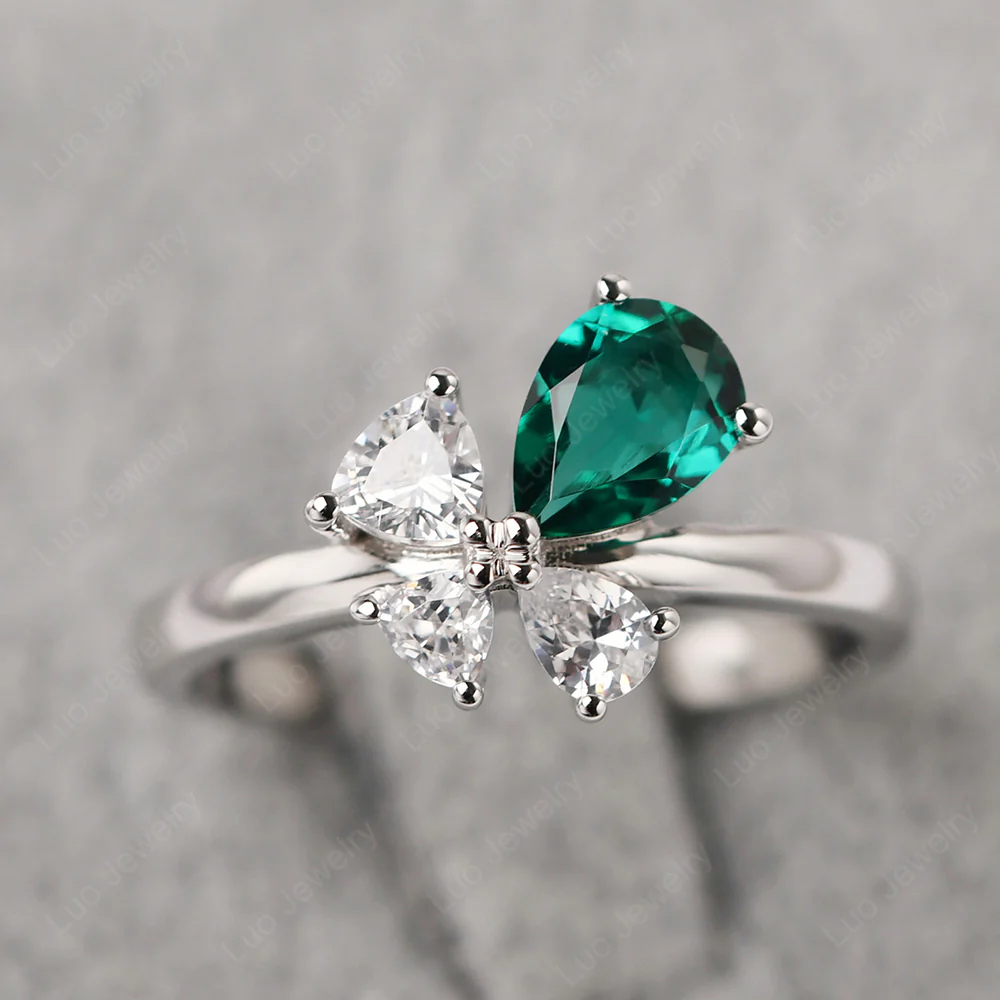 Emerald 4 Stone Ring - Image 2