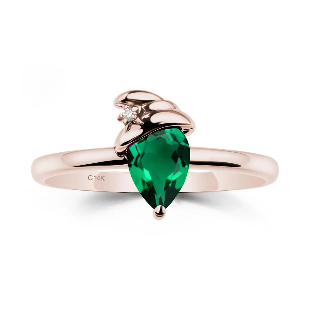 Pear Emerald Hat Ring - Image 2