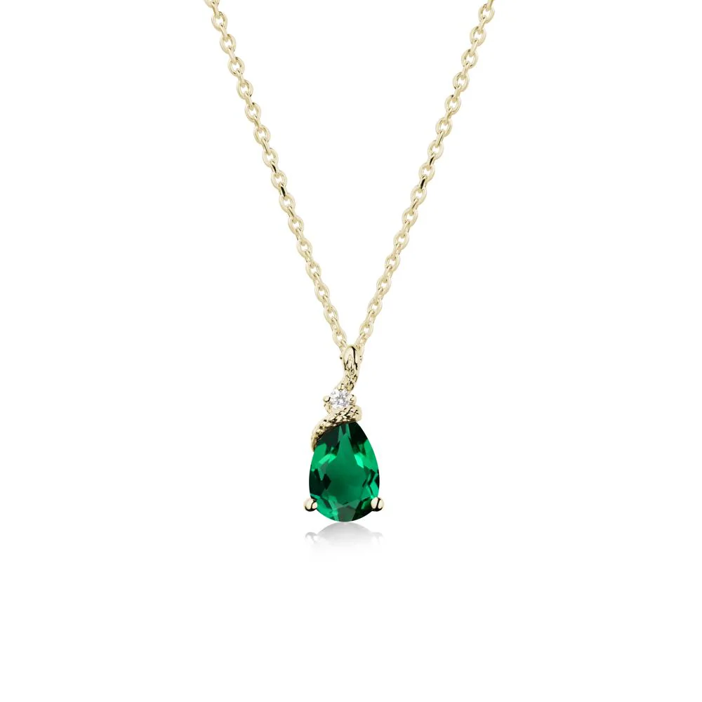Pear Emerald Serpent Necklace