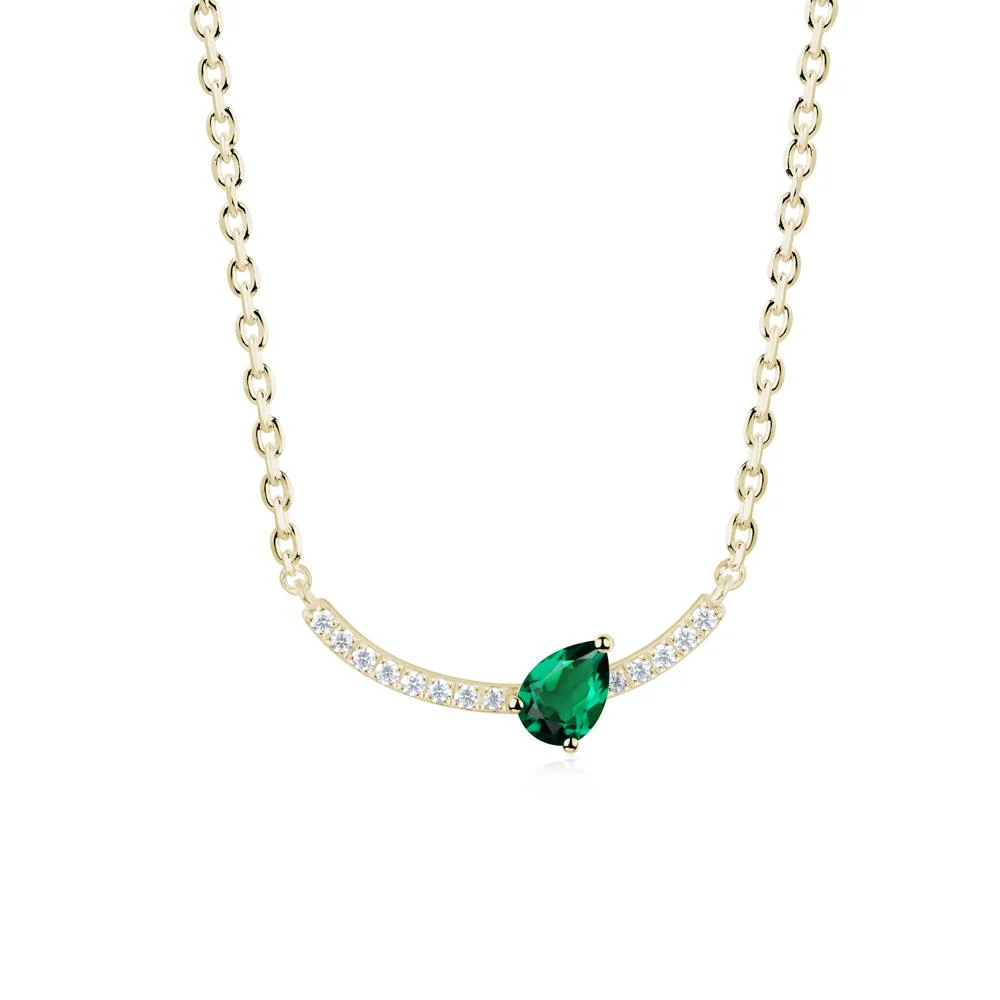 Pear Emerald Smile Necklace - Image 3