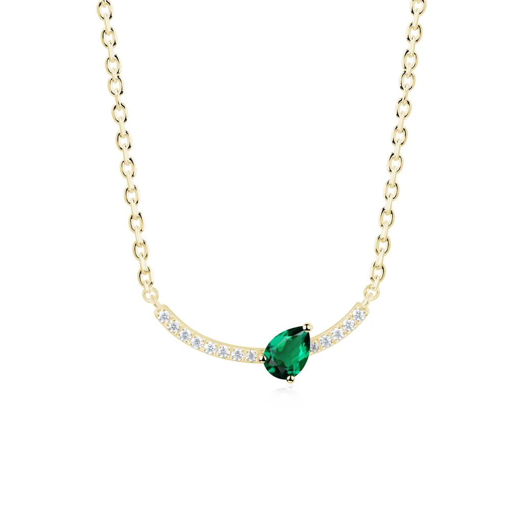 Pear Emerald Smile Necklace - Image 4