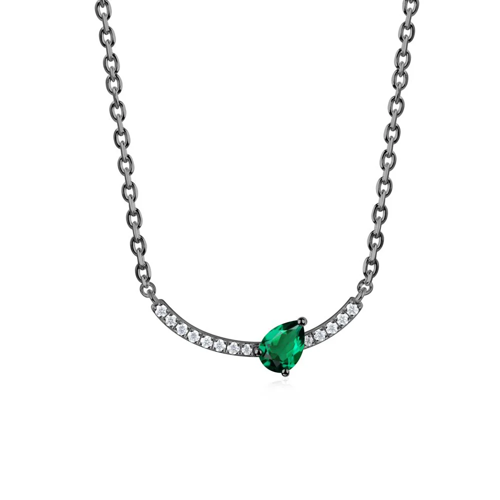 Pear Emerald Smile Necklace - Image 5