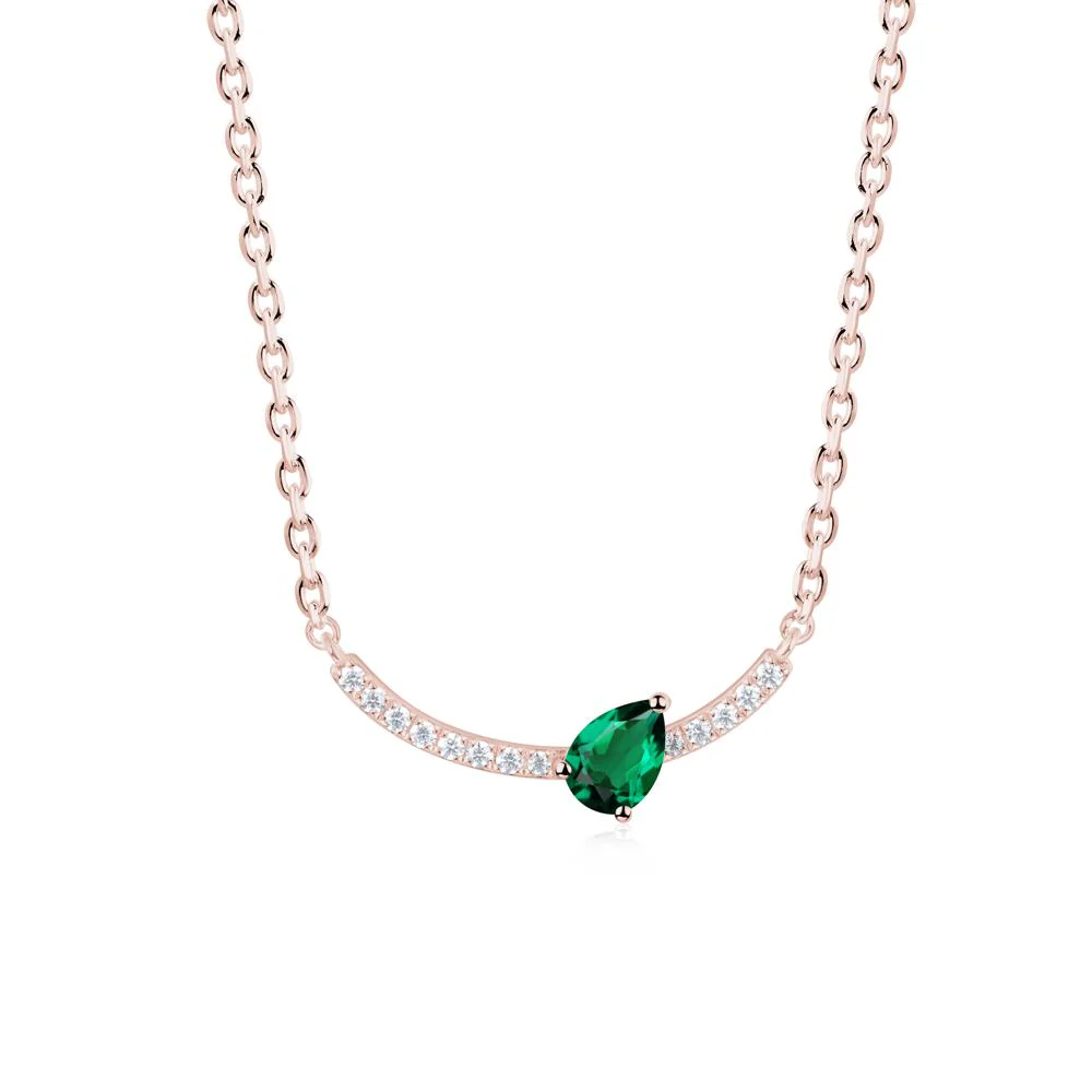 Pear Emerald Smile Necklace - Image 7