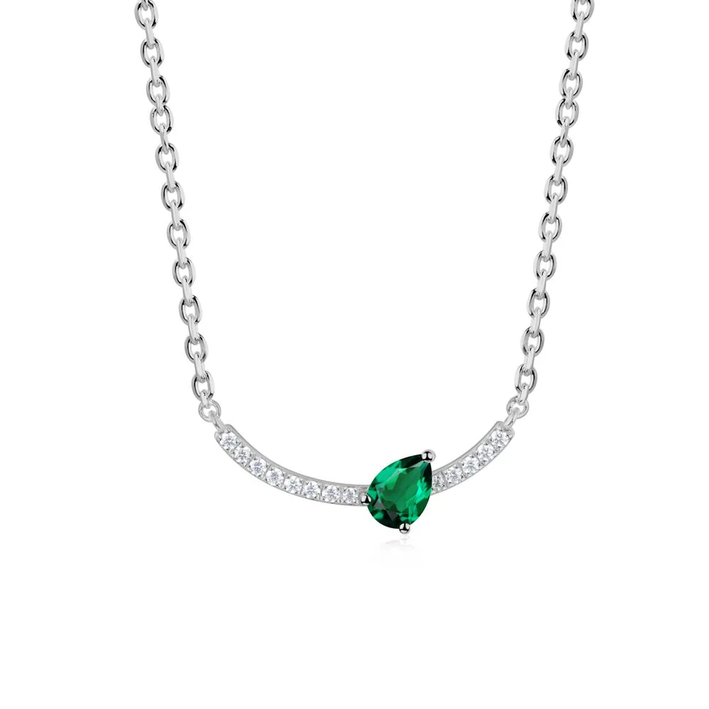 Pear Emerald Smile Necklace - Image 9