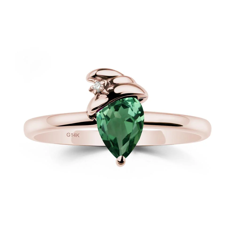 Pear Green Sapphire Hat Ring - Image 2