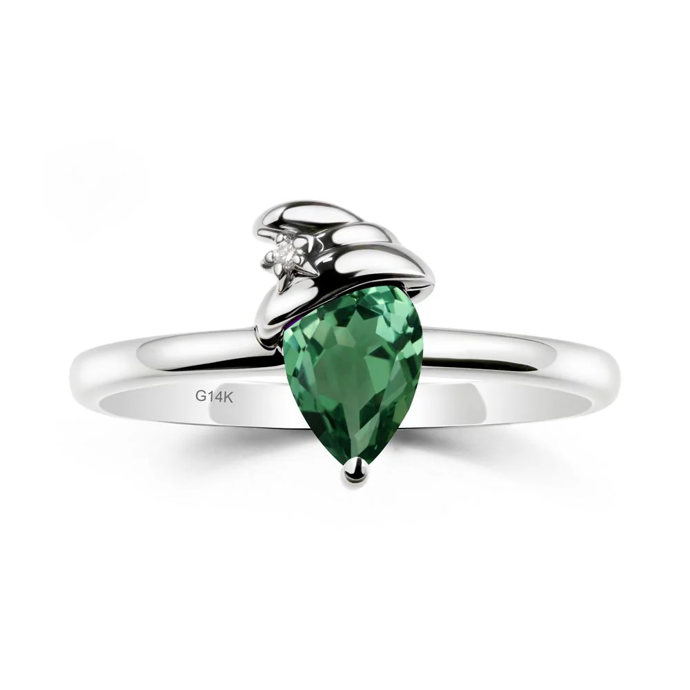Pear Green Sapphire Hat Ring - Image 3