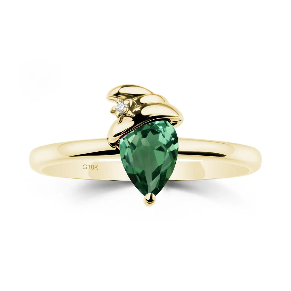 Pear Green Sapphire Hat Ring - Image 6