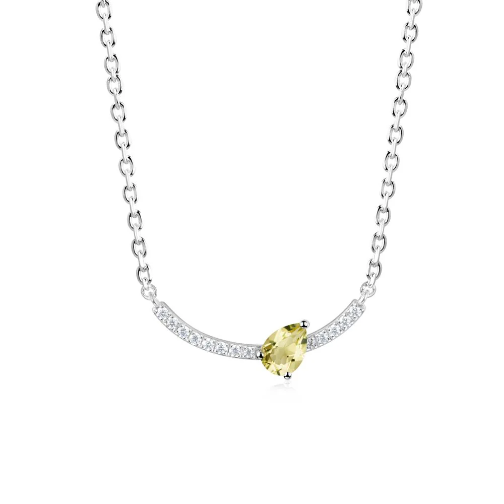 Pear Lemon Quartz Smile Necklace - Image 3